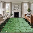 thumbnail image 1 of Green Geometric Area Rugs 5'x8', Washable Small Throw Rugs for Classroom Bedroom, Ombre Modern Abstract Art Indoor Outdoor Rug Non-Slip Low Pile Carpet Runner Reversible Floor Mats, 1 of 8