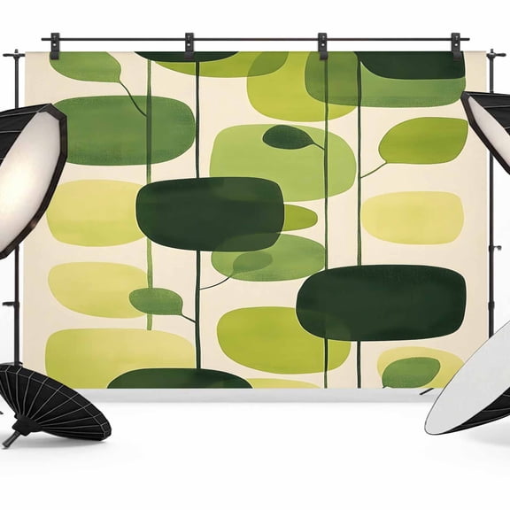 Green Geometric Backdrop for Photoshoot,Photography Photo Studio Background Wall Backdrop,Abstract Neutral Modern Artwork Back Drop Banner Panel for Portraits Wedding Party Live Streaming Decor 7x5Ft
