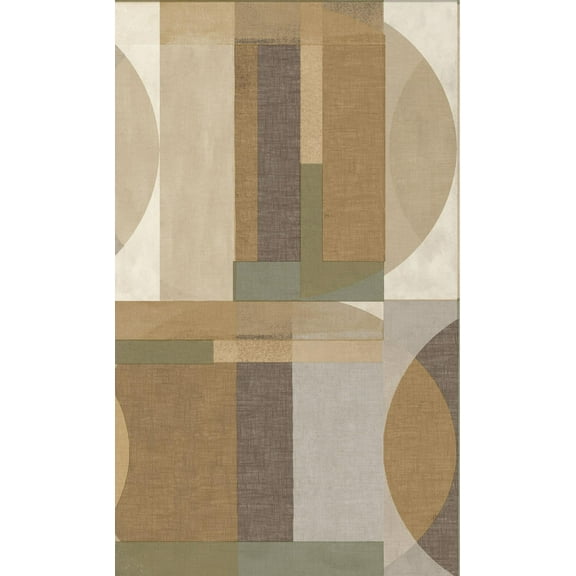Green Geometric Circles Printed Non-Woven Non-Pasted Textured Wallpaper 57 Sq. Ft.