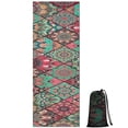 thumbnail image 1 of Green Geometric Diamond Pattern Hot Yoga Mat Towel Non Slip for Hot Yoga - Quick-Drying Yoga Mat Cover with 4 Corner Pockets with Travel Bag - Hot Yoga Towel Non Slip 70"x26", 1 of 6