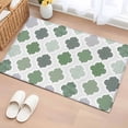 thumbnail image 1 of Green Geometric Entryway Rug 2'x3'&nbsp; Non Slip Front Door Mats, Vintage Moroccan Rhombic Bohemia Gray Entrance Rugs Indoor Outdoor Carpet, Washable Floor Mats Small Area Rug for Bedroom Kitchen, 1 of 8
