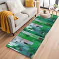thumbnail image 1 of Green Geometric Kitchen Runner Rug 2x6 Washable Runners for Hallway Non Slip Abstract Art Modern Painting Large Area Rug Indoor Floor Carpet for Bathroom Laundry Entryway Bedroom Living Room, 1 of 8