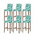 thumbnail image 1 of Green Geometric Moroccan Bar Stool Covers Set of 6, Abstract Art Teal Ombre Modern Stretch Washable Bar Chair Covers with Backs, Removable Pub Counter Height Chair Cover for Kitchen Dining Room Cafe, 1 of 7