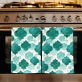 thumbnail image 1 of Green Geometric Moroccan Kitchen Towels Set of 4, Abstract Art Teal Ombre Modern Absorbent Dish Towels for Kitchen, Microfiber Hand Towel, Quick Drying Tea Towel for Cleaning Decorative Dishcloths, 1 of 7