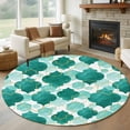 thumbnail image 1 of Green Geometric Moroccan Round Area Rug 6Ft Washable Circle Rugs for Bathroom Office, Abstract Art Teal Ombre Modern Non-Slip Carpet Floor Mats Indoor Outdoor Carpet Runner Aesthetic Home Decor, 1 of 8