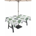 thumbnail image 1 of Green Geometric Outdoor Tablecloth - 52x70 Inch Rectangle Dining Table Cover, Vintage Moroccan Rhombic Bohemia Gray Waterproof Outdoor Table Cloth with Umbrella Hole & Zipper for Picnic/Patio/Party, 1 of 7