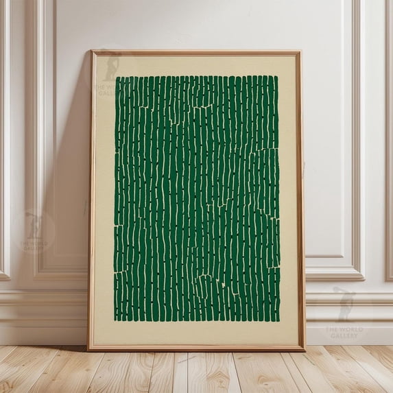 Green Geometric Pattern Minimal Abstract Lines Stripes Office Poster ...