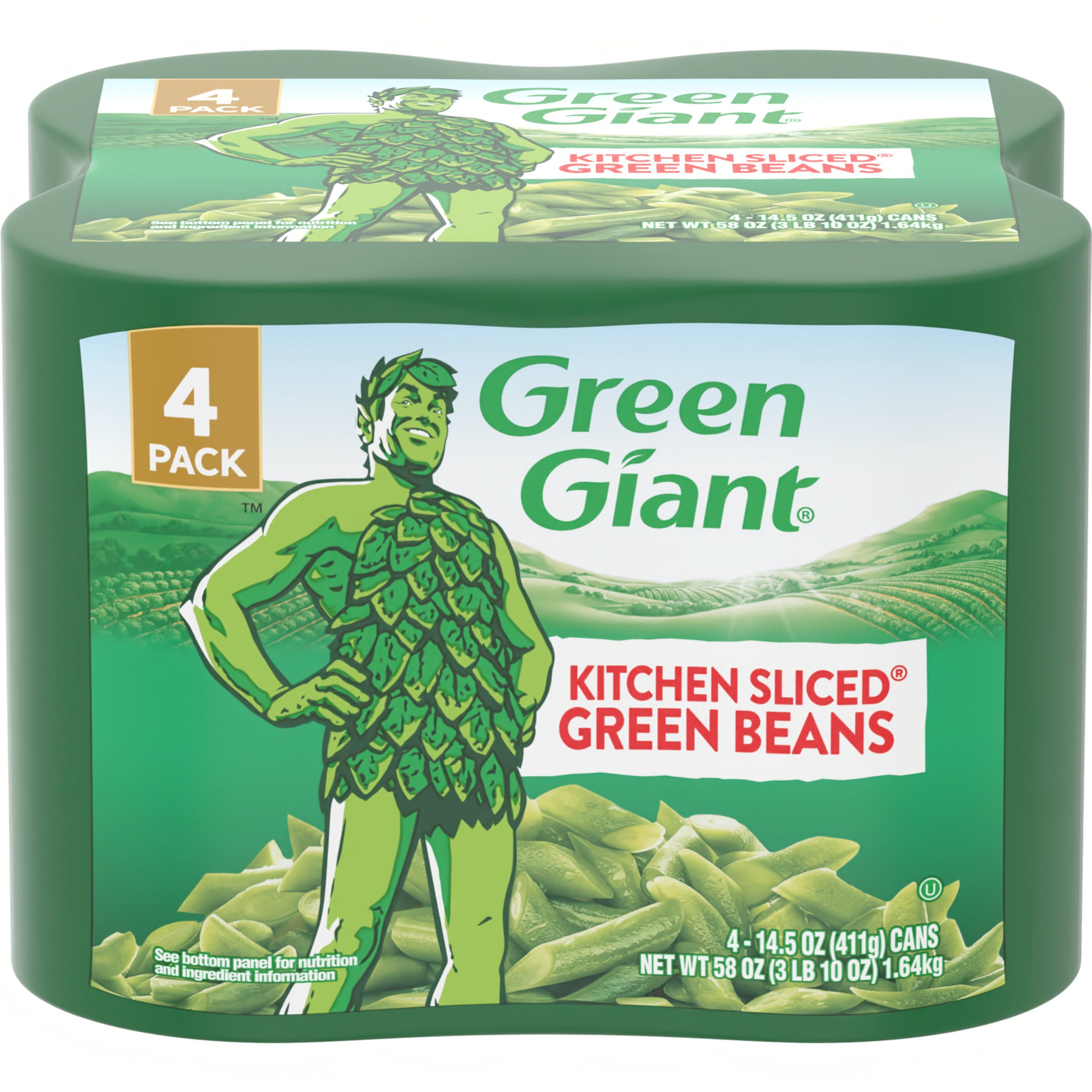 Green Giant Kitchen Sliced Green Beans, Shelf Stable, 4 Pack, 14.5 oz