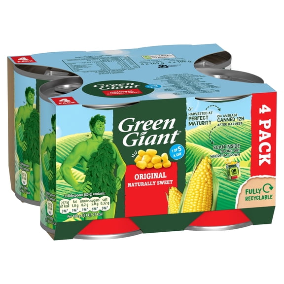 Green Giant Original Sweet Corn 4X198g, Imported from Britain