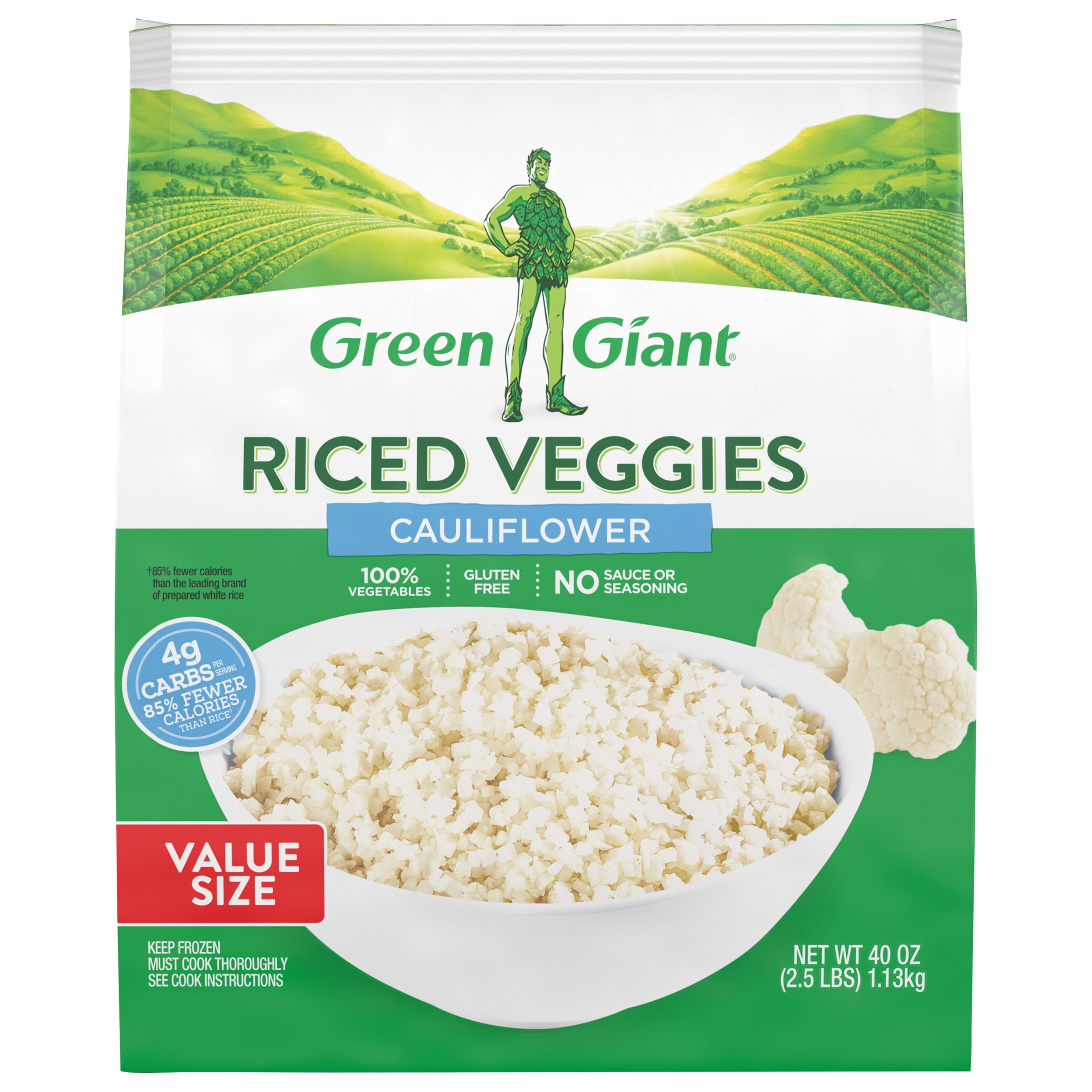 Green Giant Riced Veggies Cauliflower, 40 oz (Frozen)