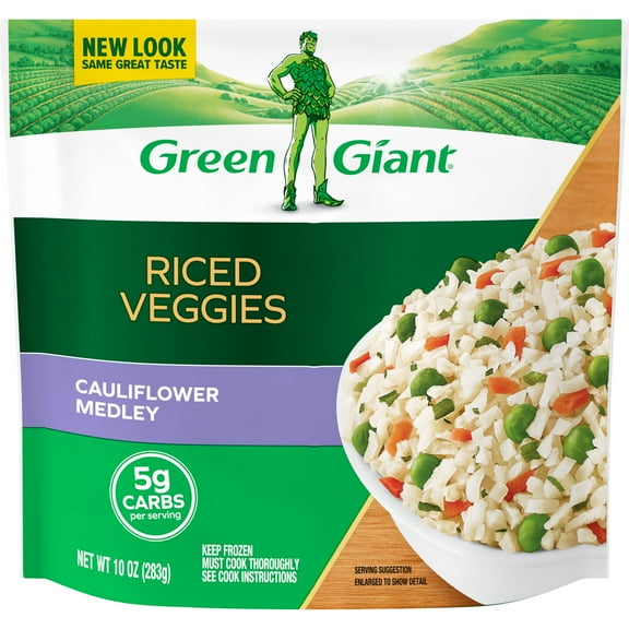 Green Giant Riced Veggies, Cauliflower Medley, Gluten Free, 10 oz Bag (Frozen Vegetables)