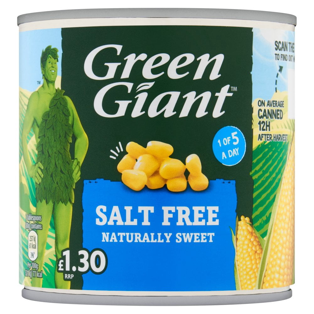 Green Giant Salt Free 340g (pack of 12)
