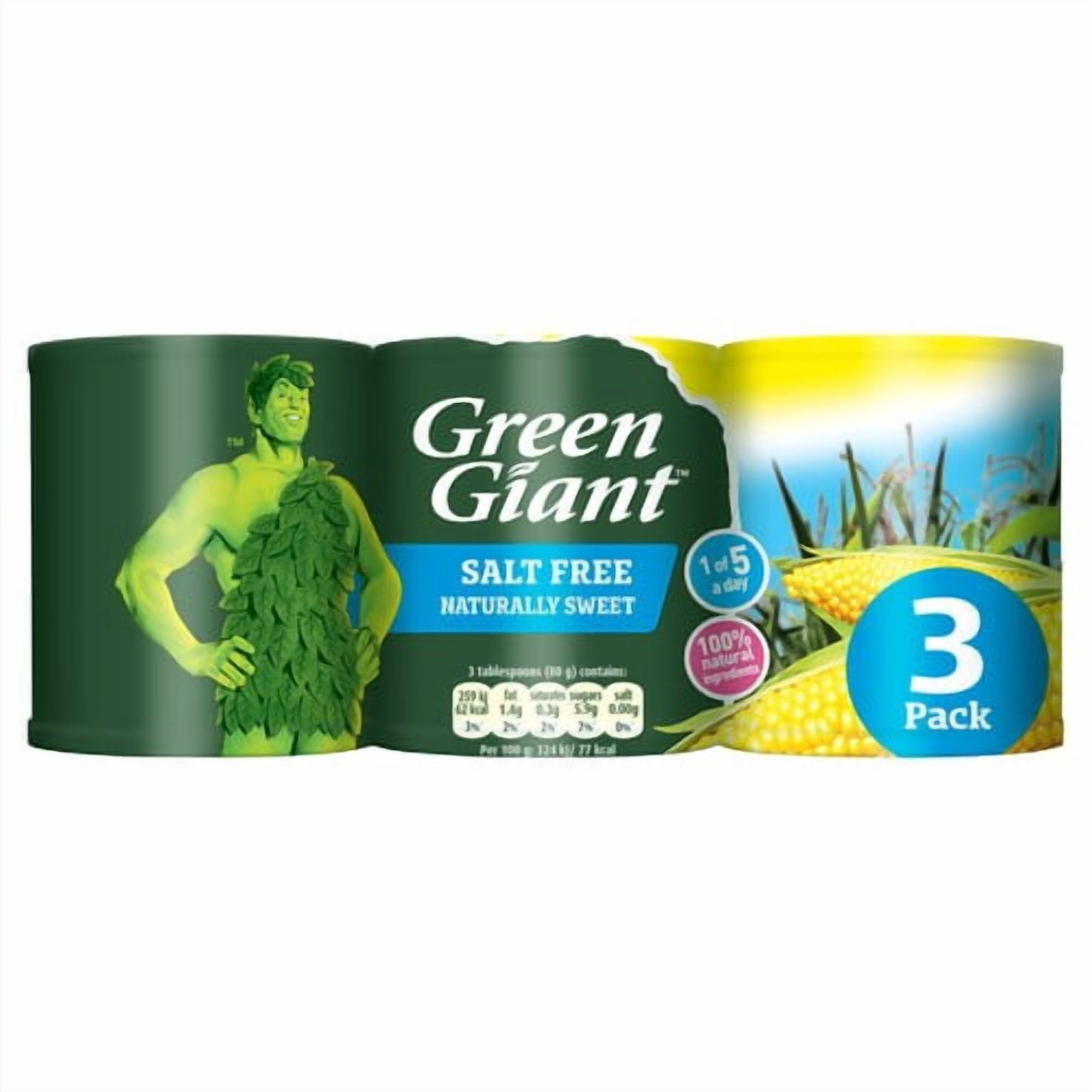 Green Giant Salt Free Sweetcorn 3 x 198g, British Import (Pack of 2)