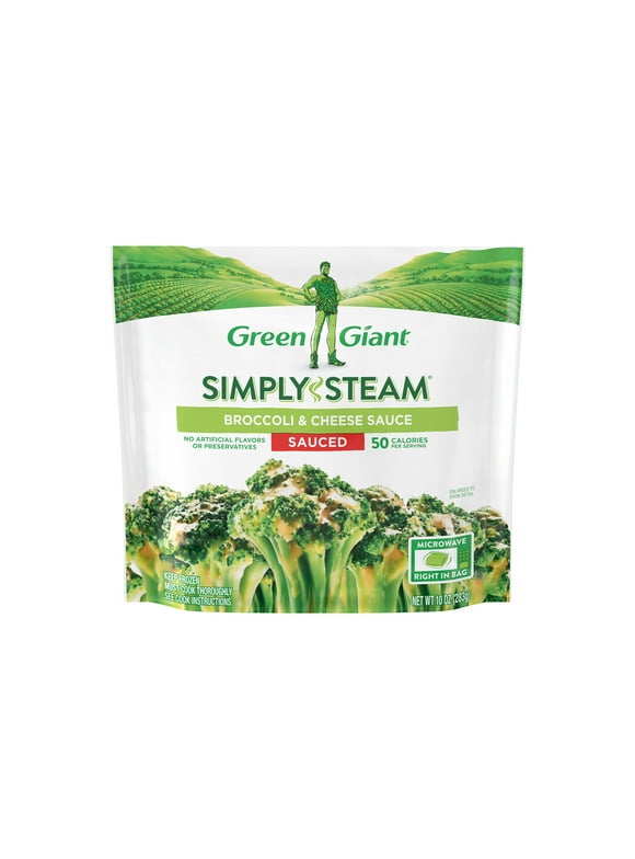 Green Giant Simply Steam Broccoli & Cheese Sauce, 10 oz (Frozen Vegetables)