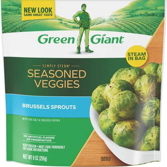 Green Giant Simply Steam Brussels Sprouts Salt & Pepper, 9 oz Bag (Frozen)