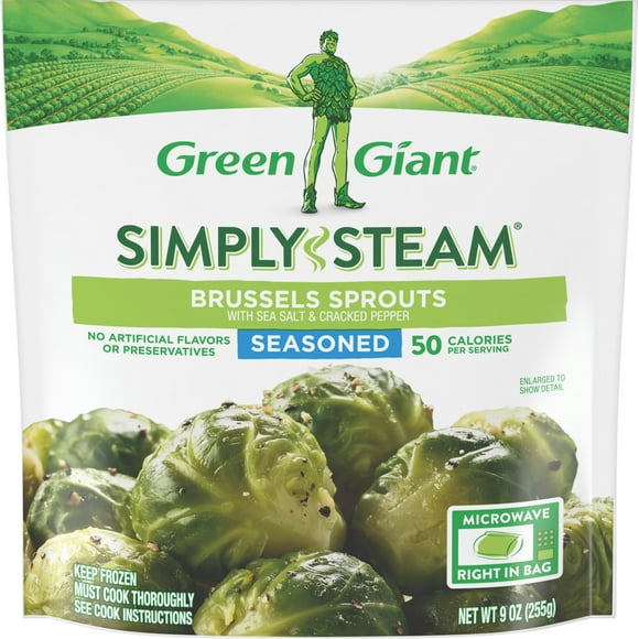 Green Giant Simply Steam Brussels Sprouts Salt & Pepper, 9 oz Bag (Frozen)