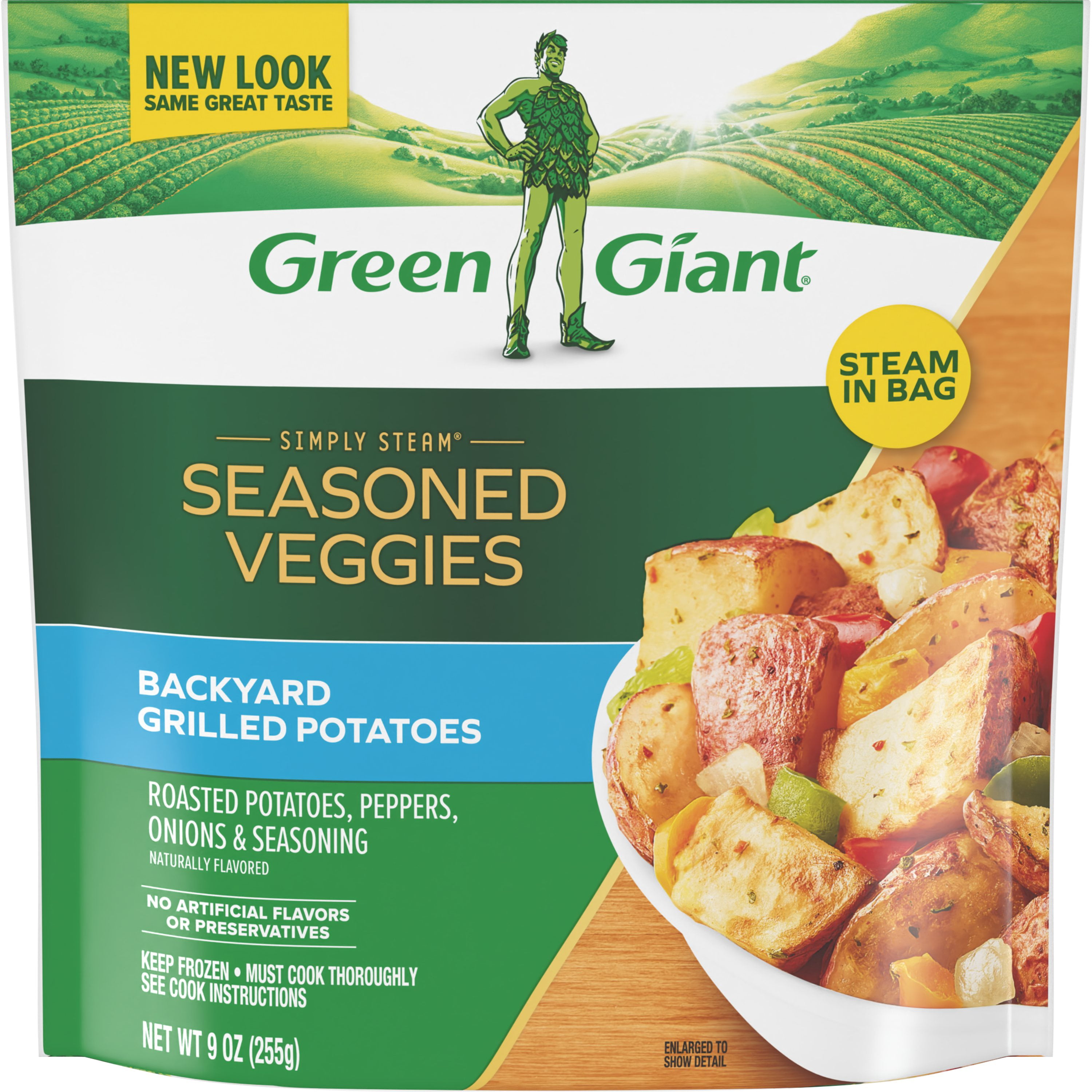 Green Giant Simply Steam Seasoned Backyard Grilled Potatoes, 9 oz Bag (Frozen Vegetables)