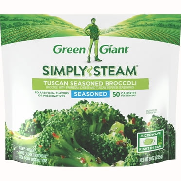 Green Giant Simply Steam Tuscan Seasoned Broccoli, 9 oz Bag (Frozen)