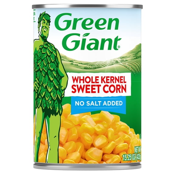 Green Giant Sweet Corn, No Salt Added, Whole Kernel, 15.25 oz Can, Pack of 1