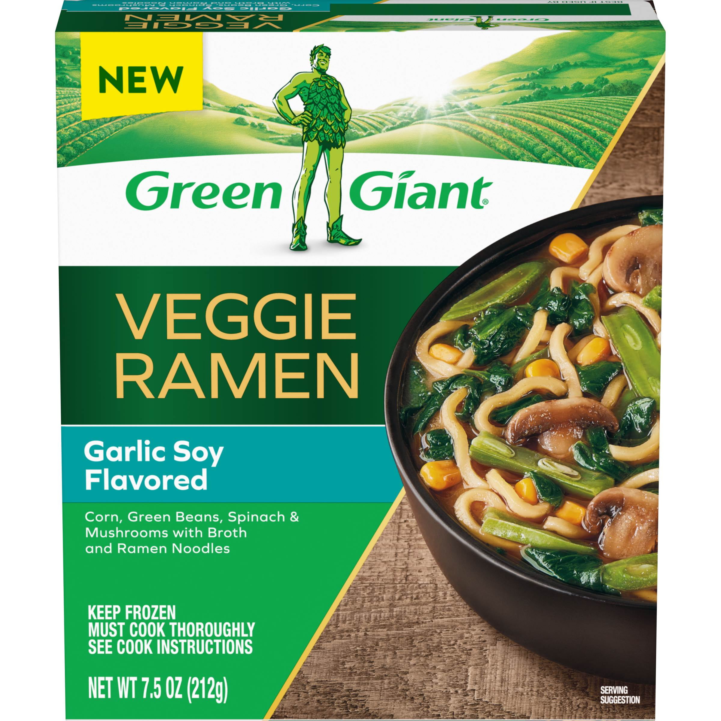 Green Giant Veggie Ramen, Garlic Soy Flavored, 7.5 oz Box (Frozen)