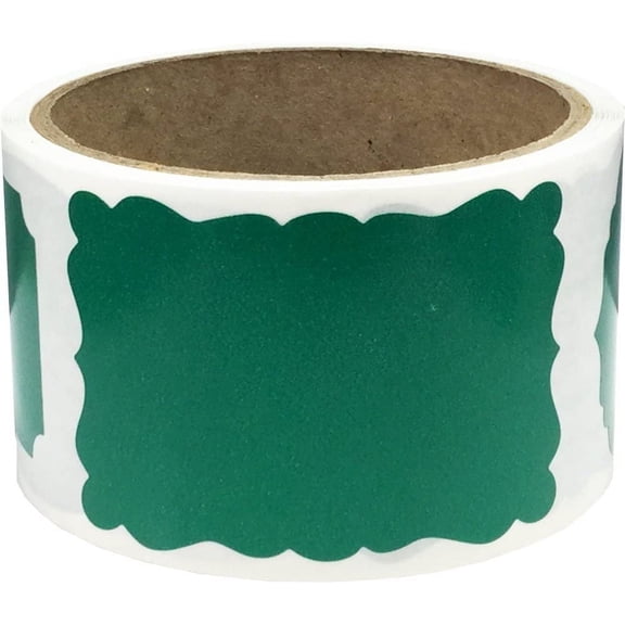 Green Gift Stickers – 2 x 3 Inch Holiday Labels, Roll of 100 – Festive Adhesive Gifting s for Christmas Wrapping and DIY Crafting, Made in The