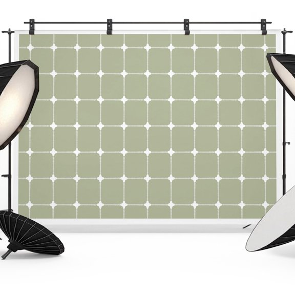 Green Gingham Backdrops for Photography, Modern Minimalist White Line Grid Points Checkered Fabric Photo Background Sturdy Studio Props for Photo Studio, Video Recording, Booth & Photoshoot 7x5ft