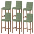 thumbnail image 1 of Green Gingham Bar Stool Covers - Stretch Dining Chair Covers Set of 6, Modern Minimalist Geometric Plaid Bar Chair Cover Removable Counter Stool Pub Chairs Slipcovers Protectors for Kitchen/Cafe, 1 of 8