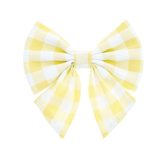 Yellow Gingham Collar Bow