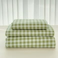 thumbnail image 1 of Green Gingham Queen Sheet Set, Soft Brushed Microfiber Green Plaid Queen Bed Sheets, 4-Pieces Green Grid Sheet Set with Deep Pocket, 1 of 7