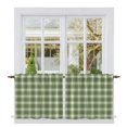 thumbnail image 1 of Green Gingham Tier Curtains 24 Inch Length, Farmhouse Buffalo Plaid Checkered Cafe Short Curtains for Bathroom Over Sink, Small Kitchen Curtain Light Filtering Tiered Drapes 2 Panels 27.5"Wx24"L, 1 of 9