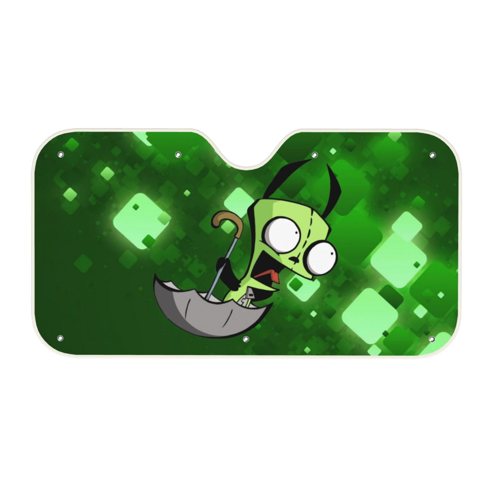 Green Gir Invader Zim Foldable Car Windshield Sunshade Vehicle
