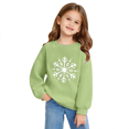 thumbnail image 1 of Green Girls Snowflake Graphic Sweatshirt 3-4 Years,Long Sleeve Crew Neck Pullover,Winter Holiday Party Casual Top for School Daily Wear Outfits, 1 of 6