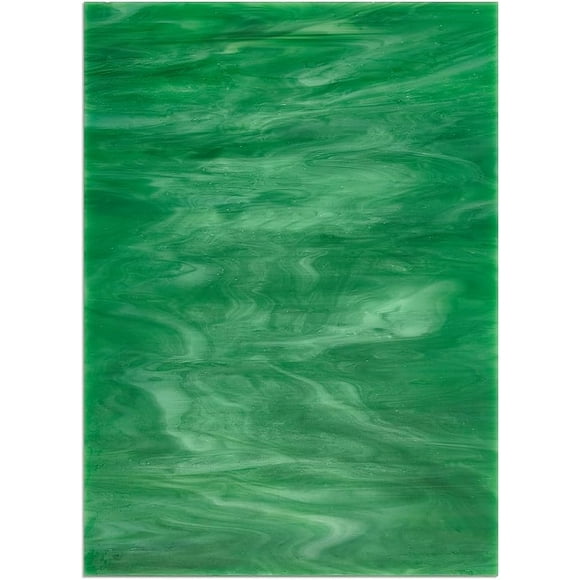 Green Glass Sheet Mosaic Tiles 5.87 x 7.87 Inches 3mm Thick 1 Count 1 Piece Modern Style Polished Finish Square Edge Rectangular Shape Not Water Resistant Real 18K Gold Plated