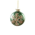 thumbnail image 1 of Green Glossy Christmas Ball with Gold Powder Finish, High-End Electroplated Pearlescent Ornament with Hand-Painted Patterns, Perfect for Tree Decoration and Festive Arrangements, 1 of 6
