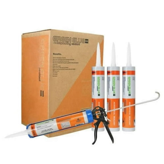 Green Glue Noiseproofing, Green Acoustical Caulk Industrial Sealant, 12 oz, 12 Piece Pack
