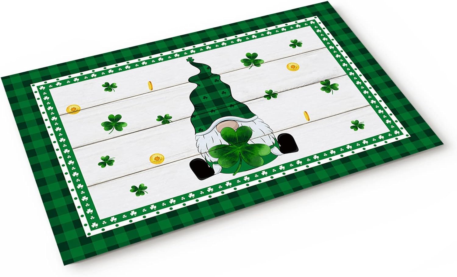 Green Gnome St. Patrick's Day Leprechaun Rustic Wood Grain Indoor