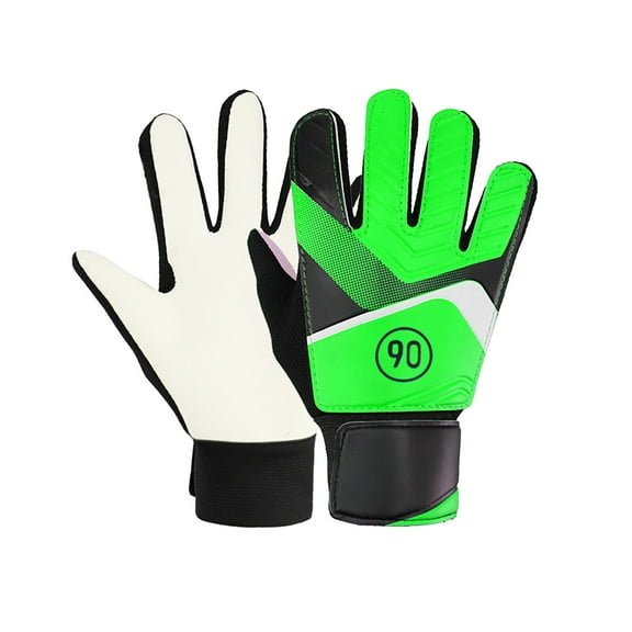 Green Goalkeeper Gloves Youth Medium - Protective Rubber Soccer Gloves with Wallop Proof Feature for Aspiring Players