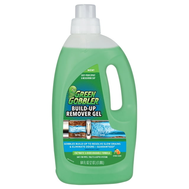 Green Gobbler Build up Remover for Slow Drains and Drain Maintenance – 1 Count, 64oz