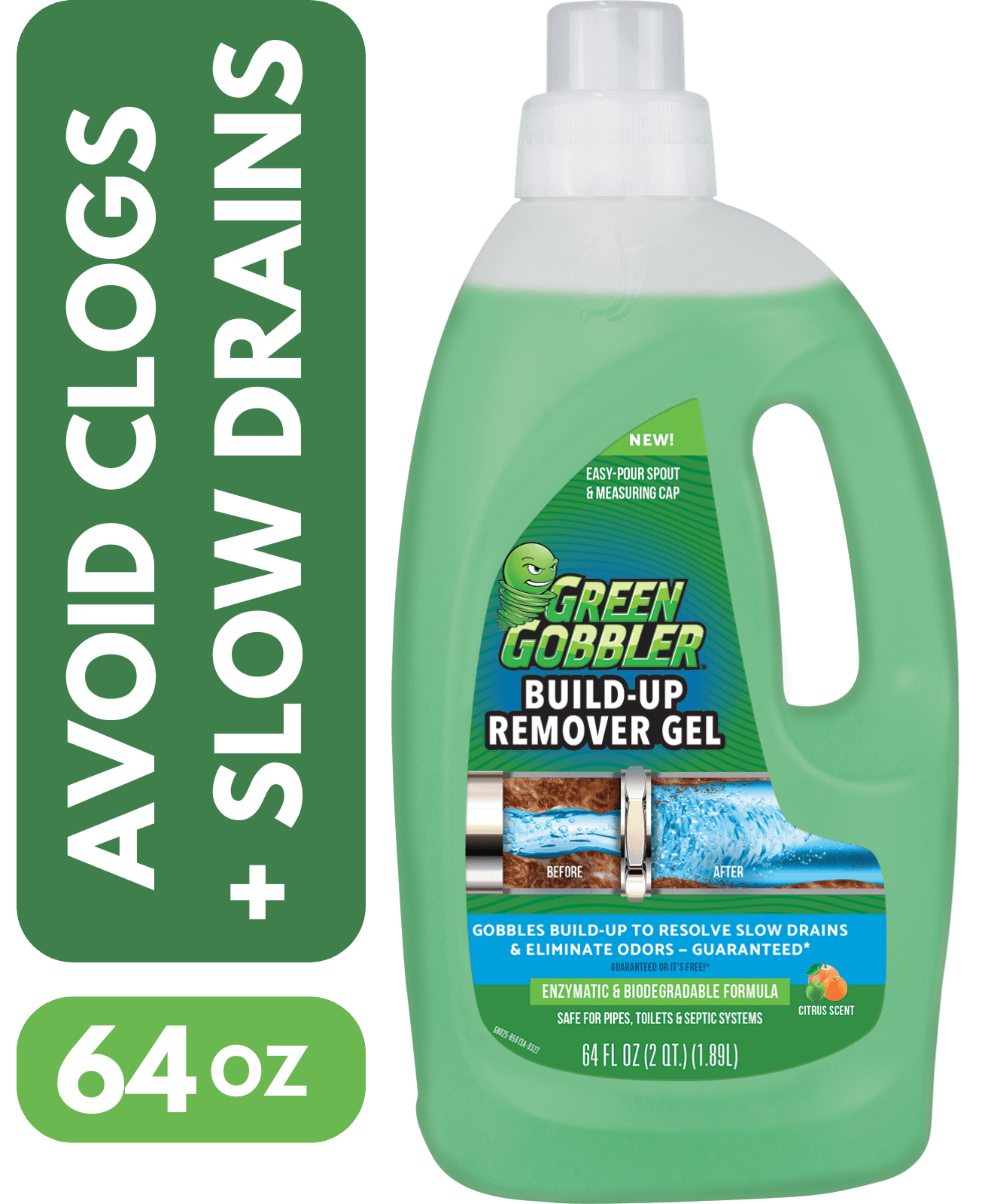 Green Gobbler Build up Remover for Slow Drains and Drain Maintenance ...