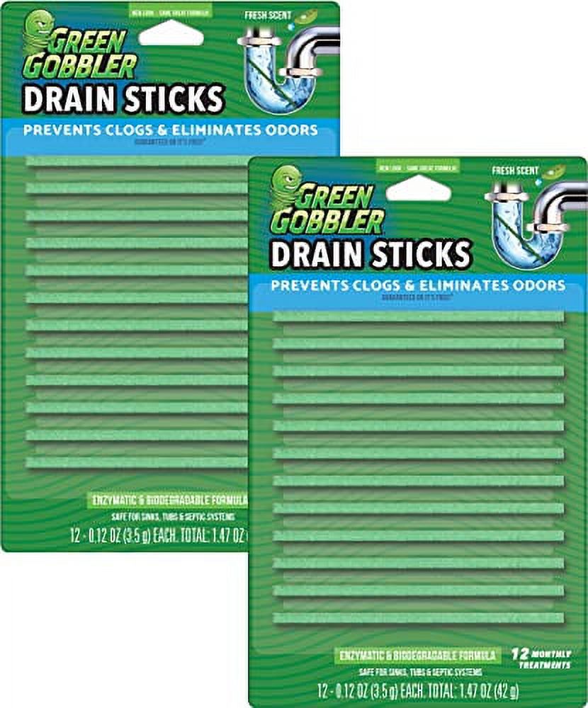 Green Gobbler Drain Cleaner .. .. & Deodorizer FRESH .. SCENT .. Sticks ...