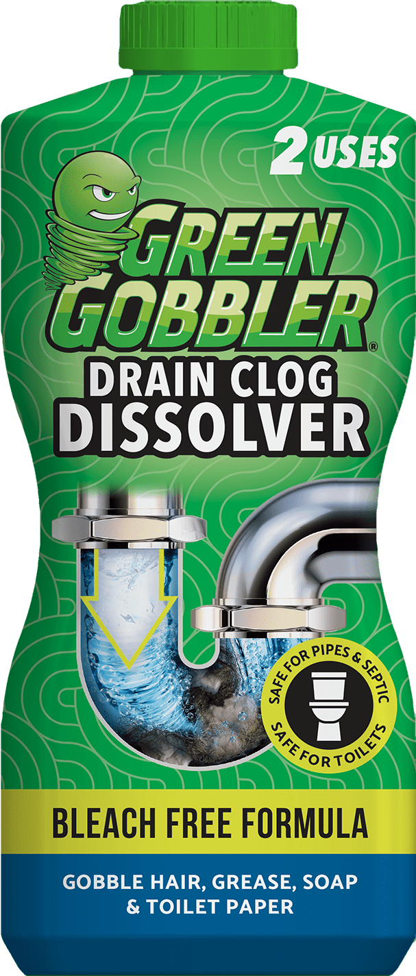 Green Gobbler Drain Clog Remover and Cleaner Septic Safe Bleach Free No Harsh Fumes 2 Uses