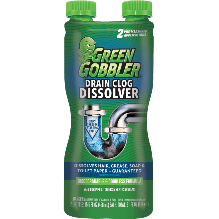 Green Gobbler Drain Clog Remover & Cleaner for Toilets, Sinks