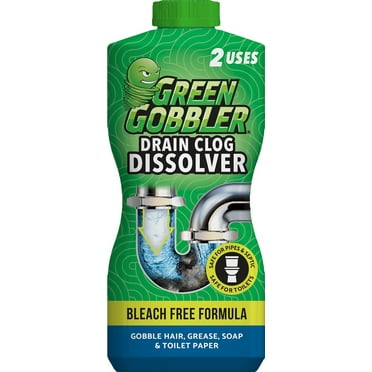 Green Gobbler Drain Clog Remover and Cleaner, Septic-Safe, Bleach-Free, No Harsh Fumes - 2 Uses