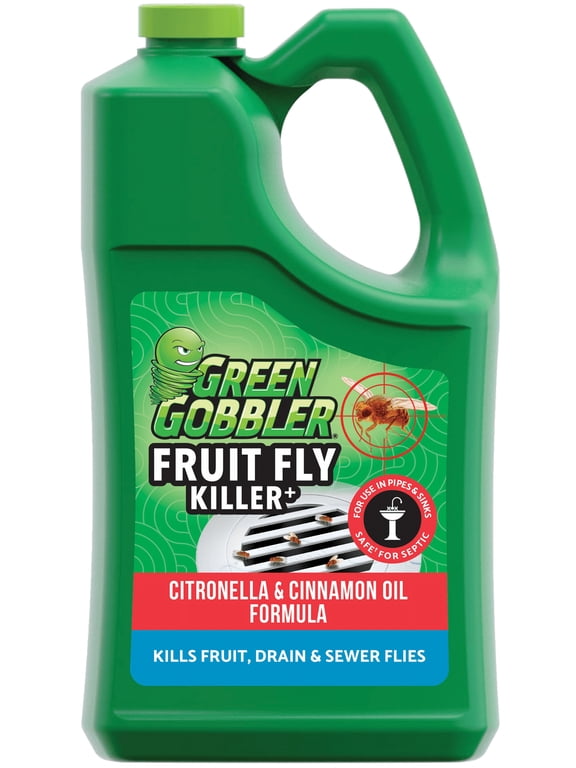 Green Gobbler Fruit Fly Killer+ - Drain Fly Eliminator Gel, For Home & Business Use, 1 Gallon