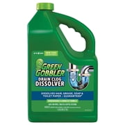 Green Gobbler Liquid Drain Clog Remover for Hair, Oils, Toilet Paper, Flushable Wipes - Septic Safe, No Harsh Odor, 1 Gallon