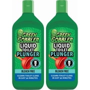 Green Gobbler Liquid Plunger 2 PACK, Un-Clogs Toilet Bowl Clogs, Safe for Septic