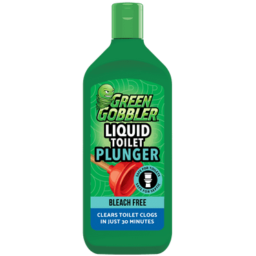 Green Gobbler Liquid Toilet Plunger - Clears Toilet Clogs Fast, No Plunger Needed, Bleach Free, 12oz