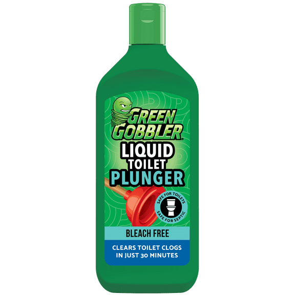 Green Gobbler Liquid Toilet Plunger - Clears Toilet Clogs Fast, No Plunger Needed, Bleach Free, 12oz