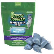 Green Gobbler Monthly Septic Tank Treatment Pacs, Pre-Measured Flushable Pacs - 6 Pc Ct