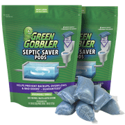 Green Gobbler Septic Saver Septic Tank Treatement Pods - Use Monthly to Reduce Backups, Overflows and Foul Odor (2 Pack)